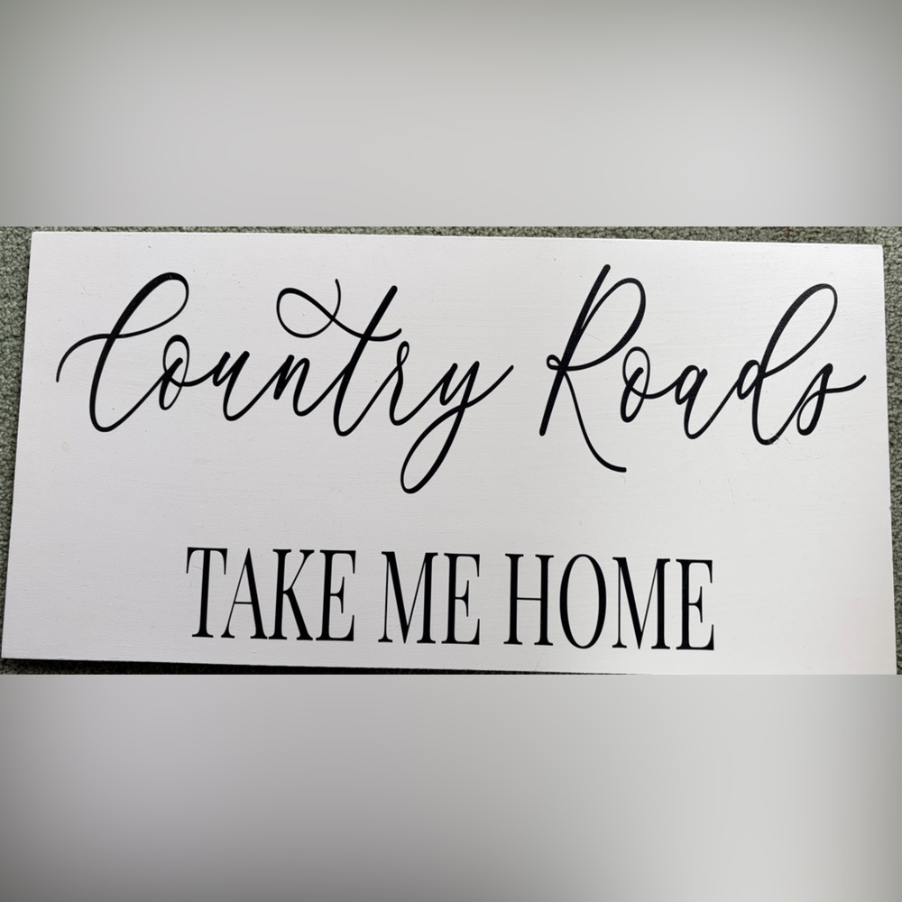 Home Wall Decor Sign - White Background with Black Script